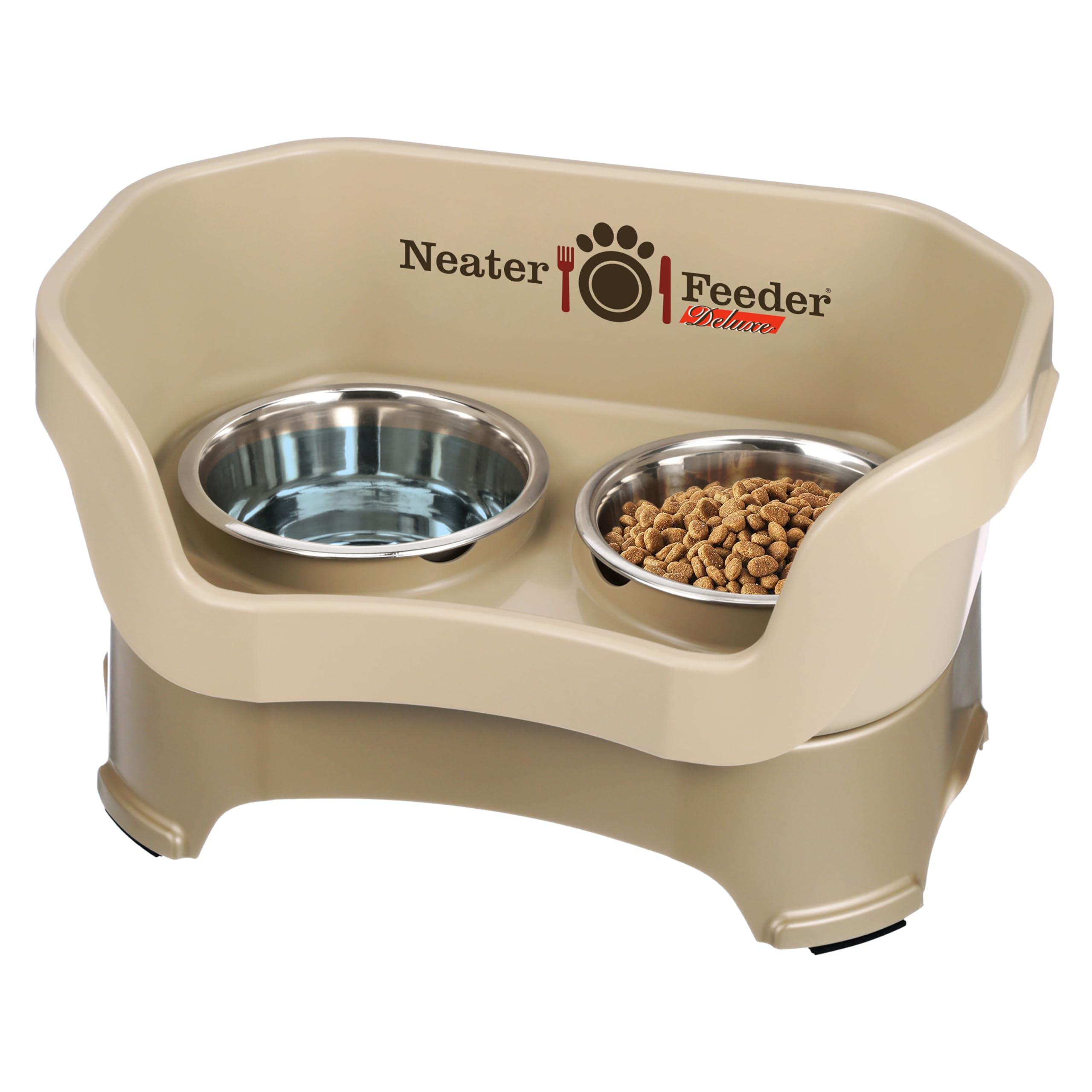 Neater Feeder Deluxe mess-proof station for medium dogs reduces spills.