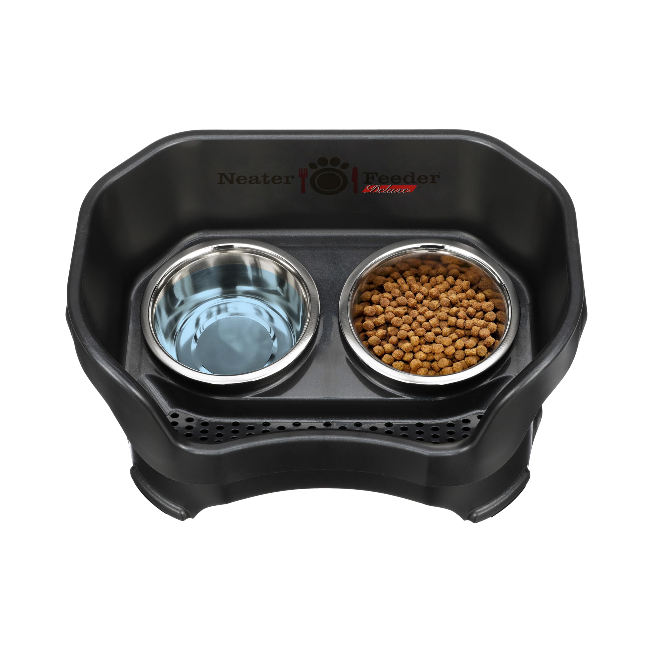 Neater Feeder Deluxe non-slip-feet keeps bowls steady and floors dry.