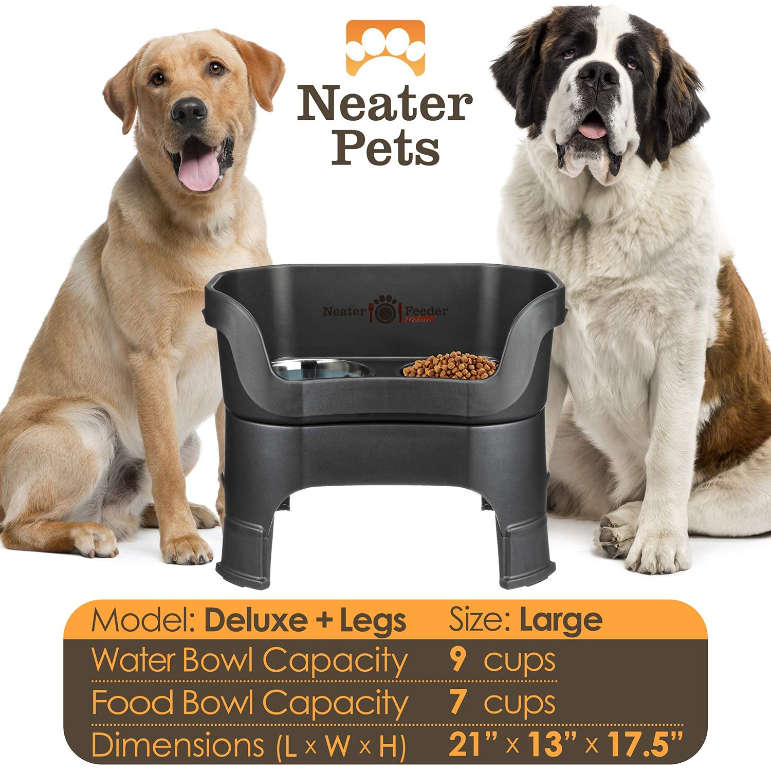 Neater Feeder Deluxe non-slip feet prevent sliding during meals