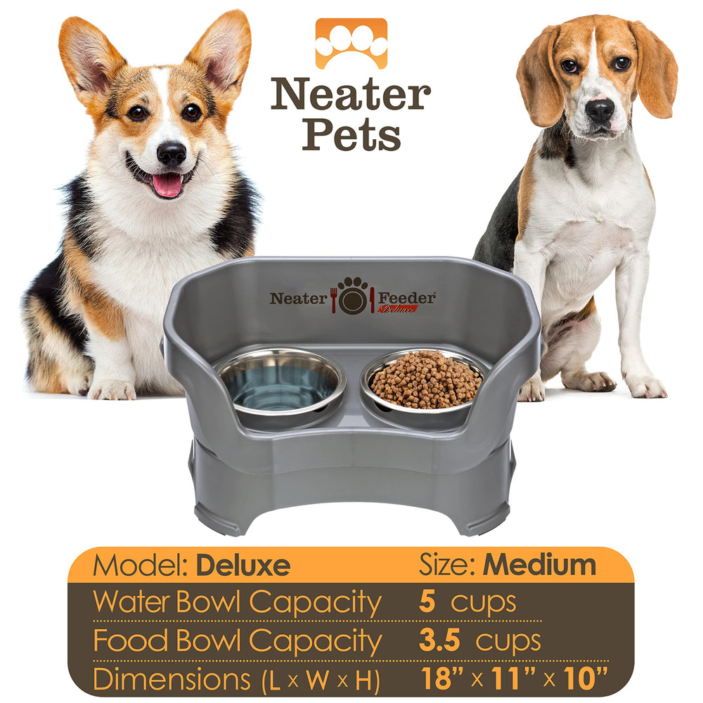 Neater Feeder Deluxe splash-proof walls prevent splashes and protect floors.