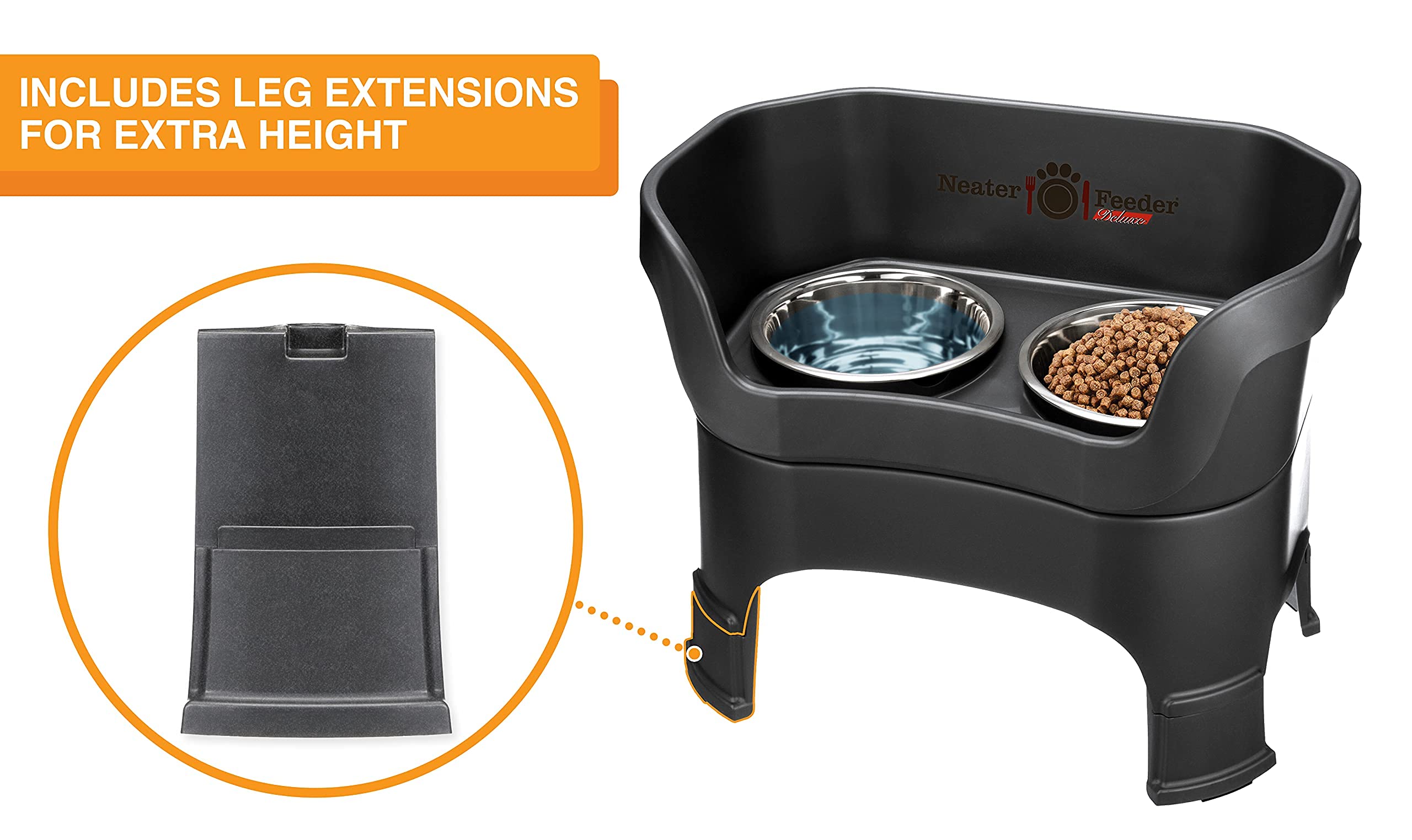 Neater Feeder Deluxe splash-proof walls protect floors from water splashes