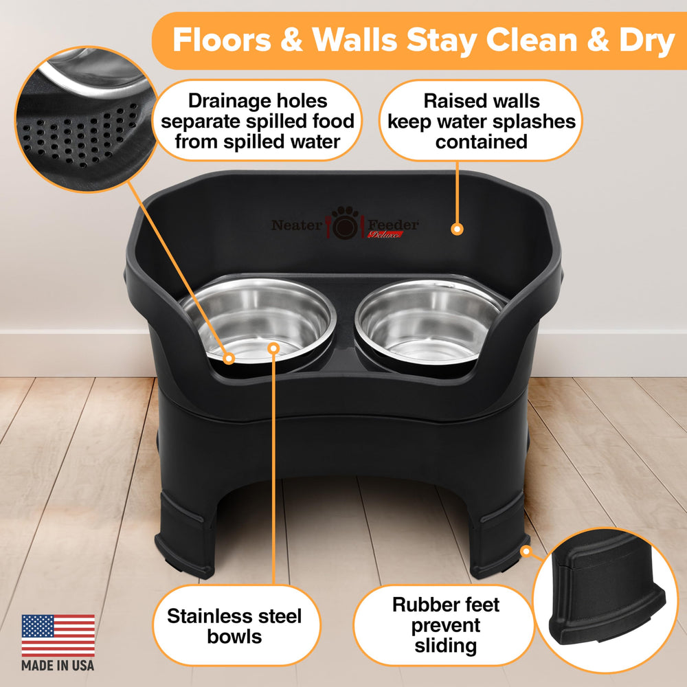 Neater Feeder Deluxe stainless-steel bowls are BPA-free and dishwasher safe
