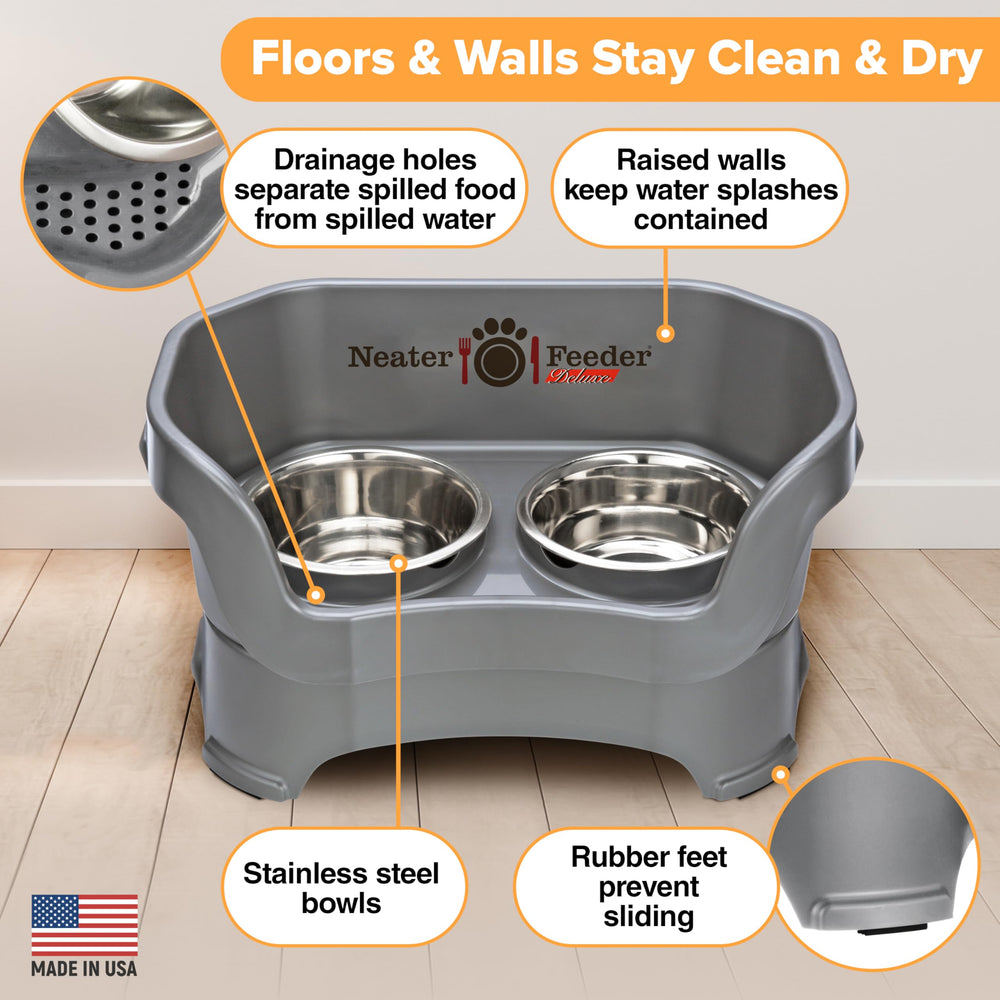 Neater Feeder Deluxe 5-cup water bowl offers ample hydration without frequent refills.