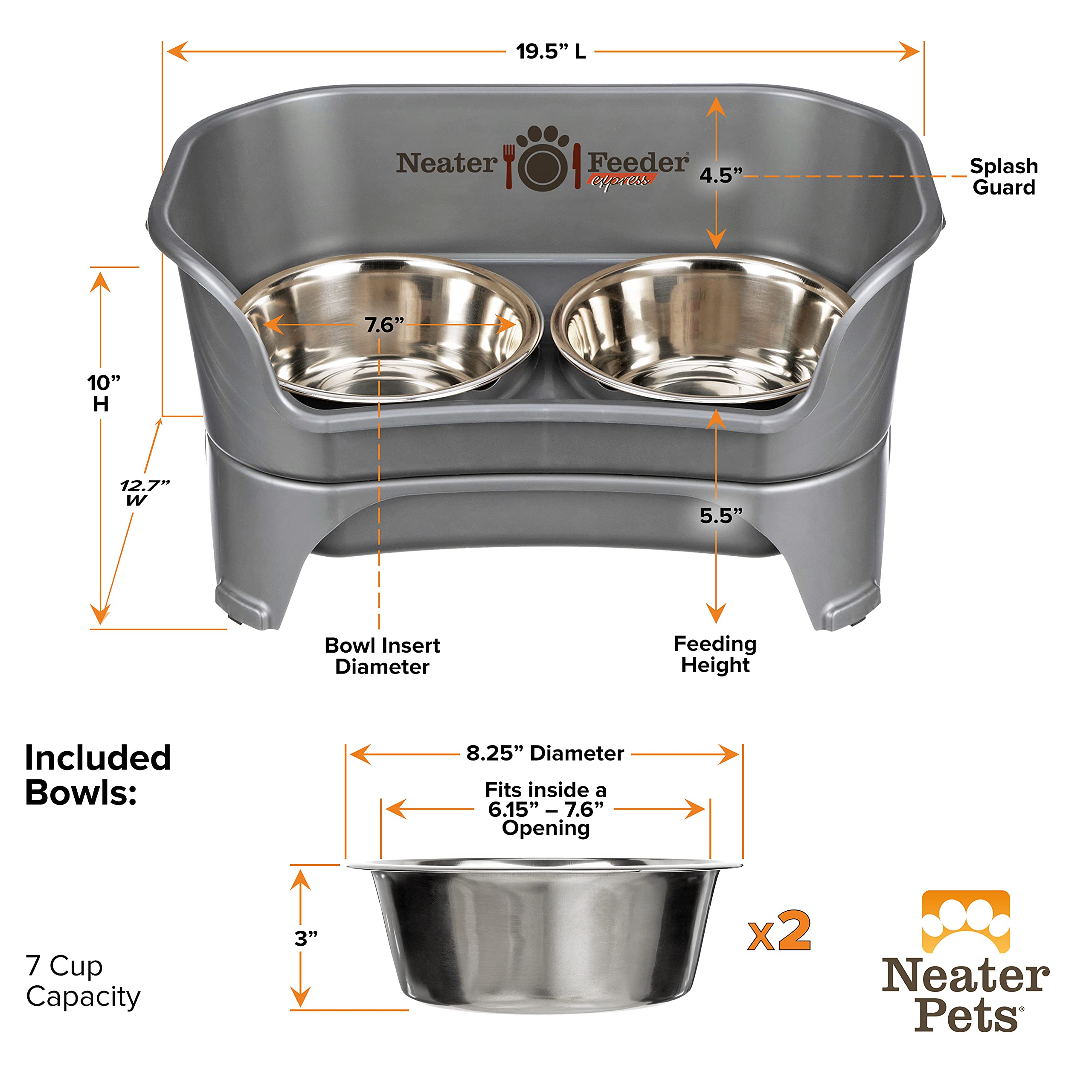 Neater Feeder Express stands 5.5 inches high for medium to large dogs