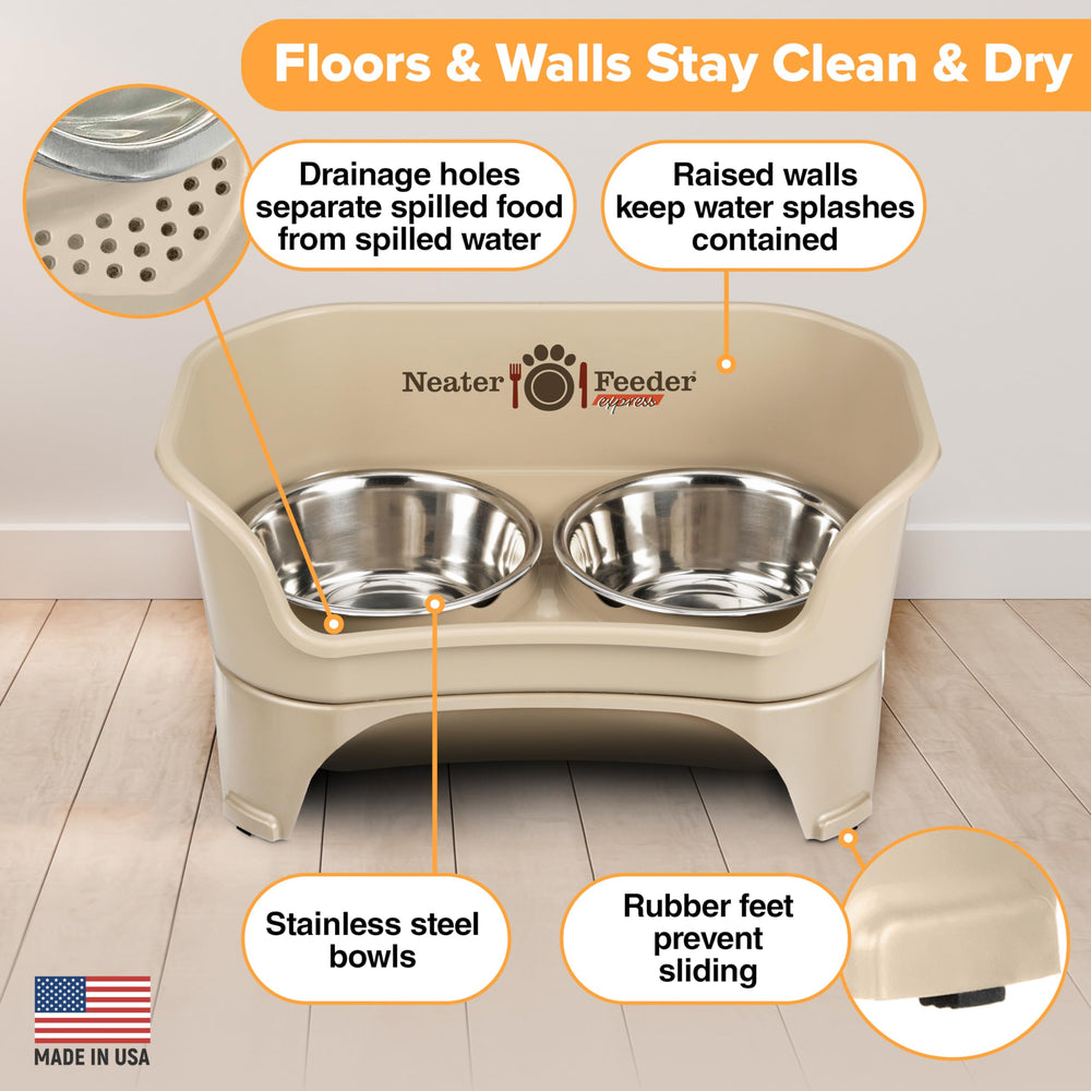 Neater Feeder Express dishwasher-safe bowls simplify post-meal cleanup.
