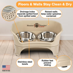 Neater Feeder Express dishwasher-safe bowls simplify post-meal cleanup.