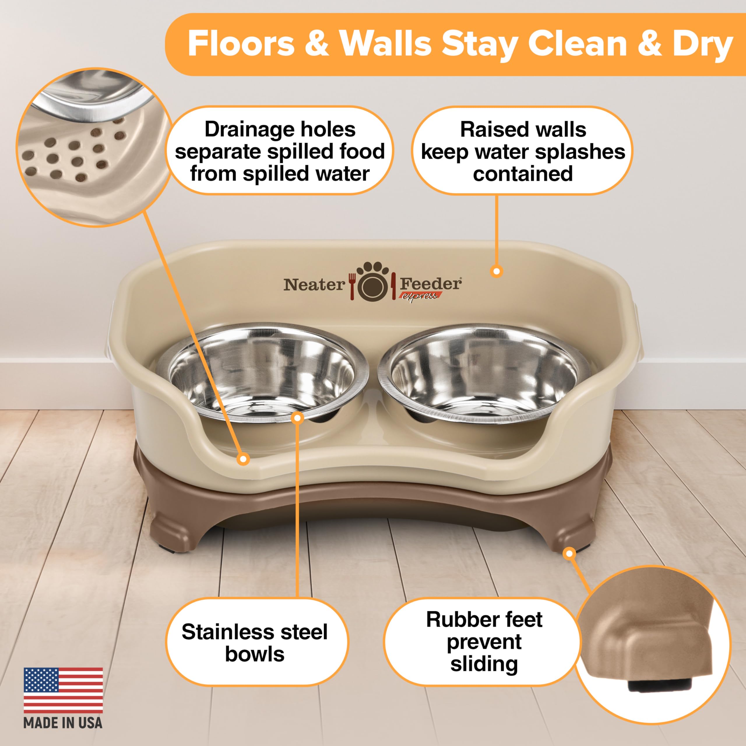Neater Feeder Express dishwasher-safe parts simplify cleaning.