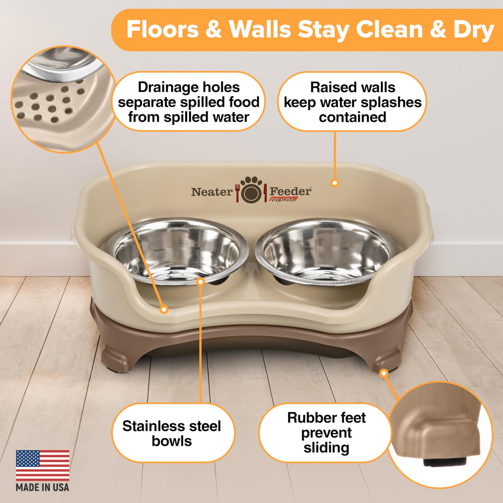 Neater Feeder Express dishwasher-safe parts simplify cleaning.