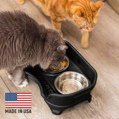 Neater Feeder Express elevated cat bowls shown with two 1-cup dishes.