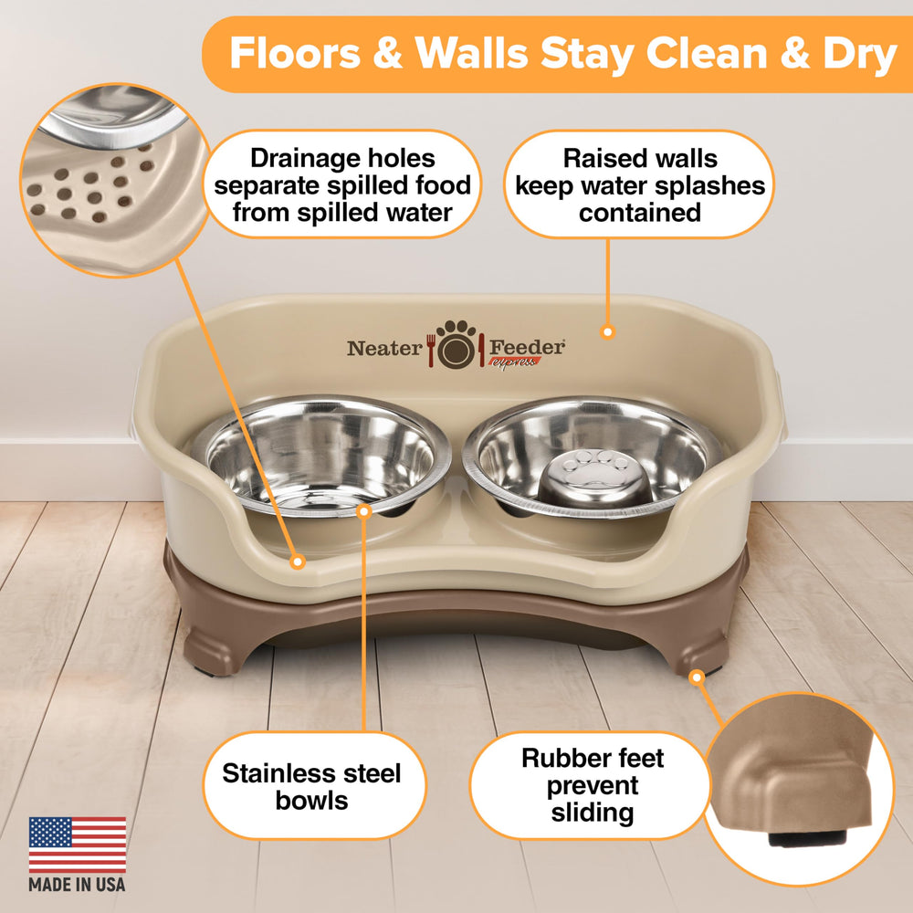 Neater Feeder Express food and water bowls are durable and BPA-free.