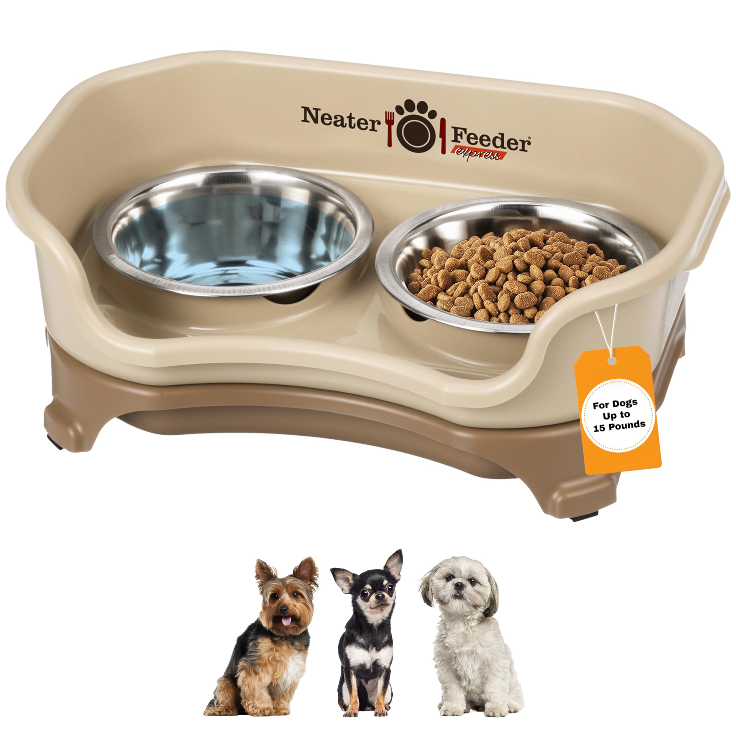 Neater Feeder Express mess-proof station keeps feeding area tidy.