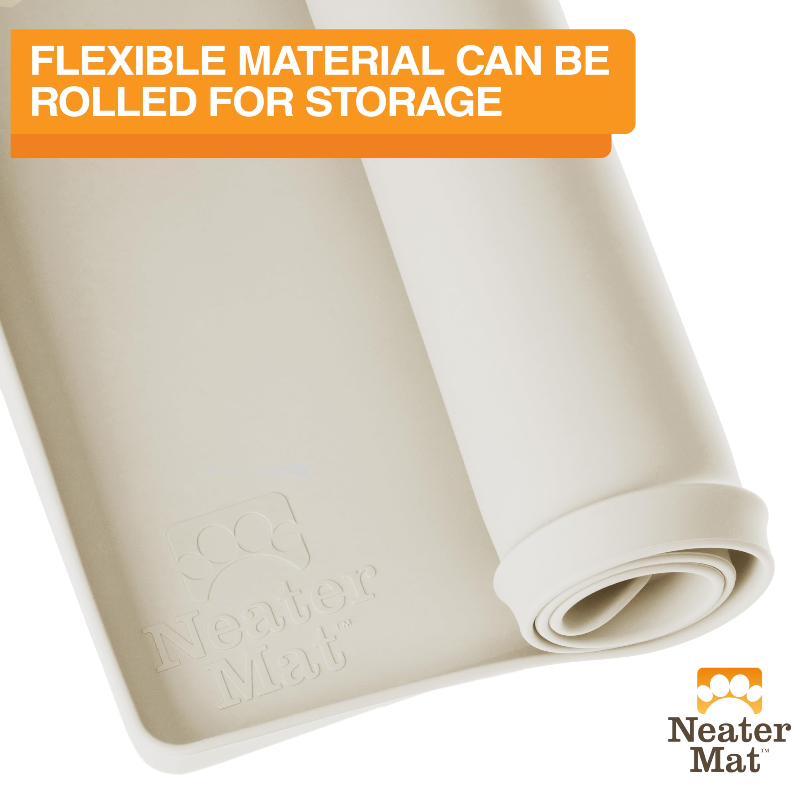 Neater Mat protects floors from food spills during feeding sessions.