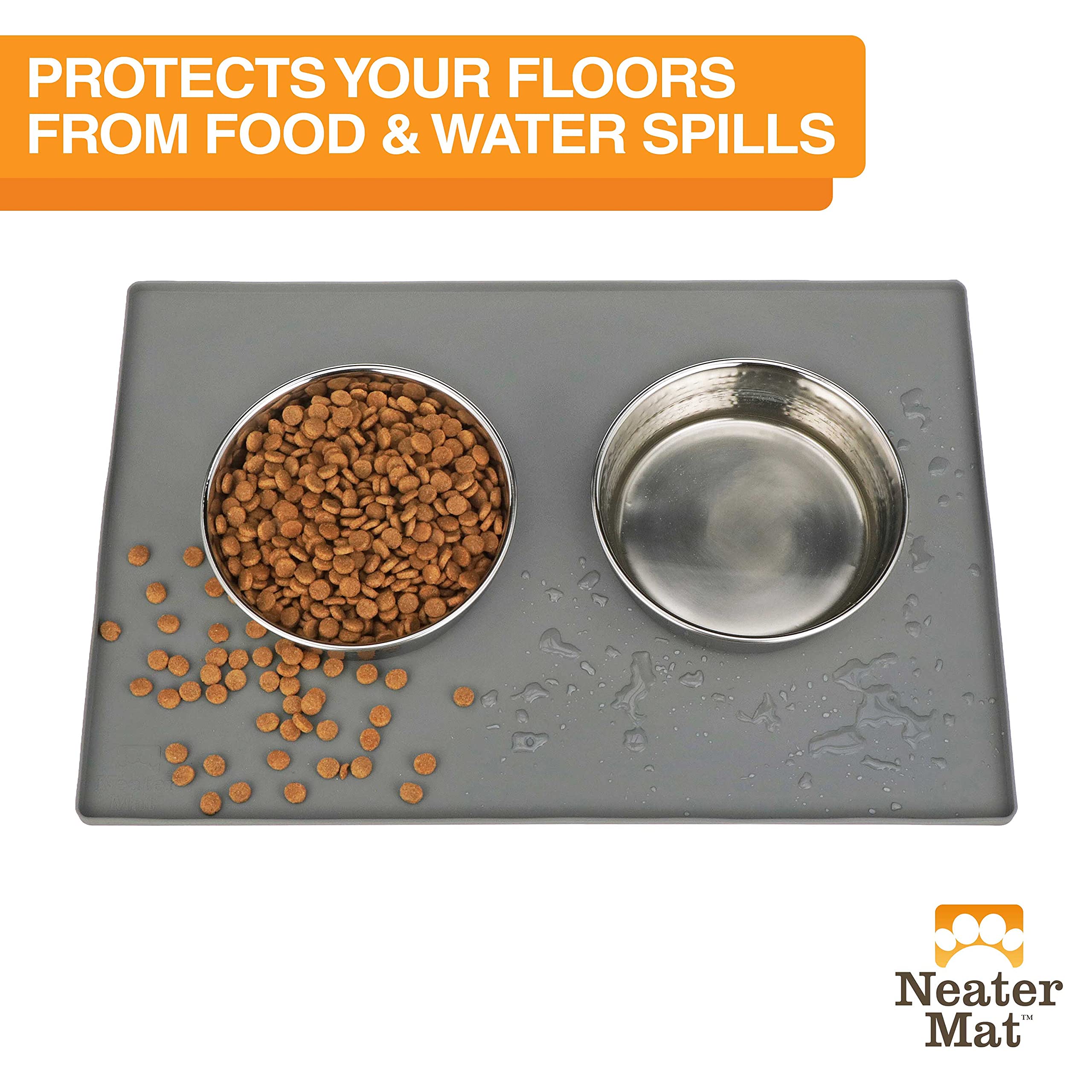 Neater Mat showcases waterproof silicone that contains messes.