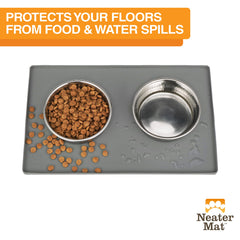 Neater Mat waterproof silicone shields floors from food and water.