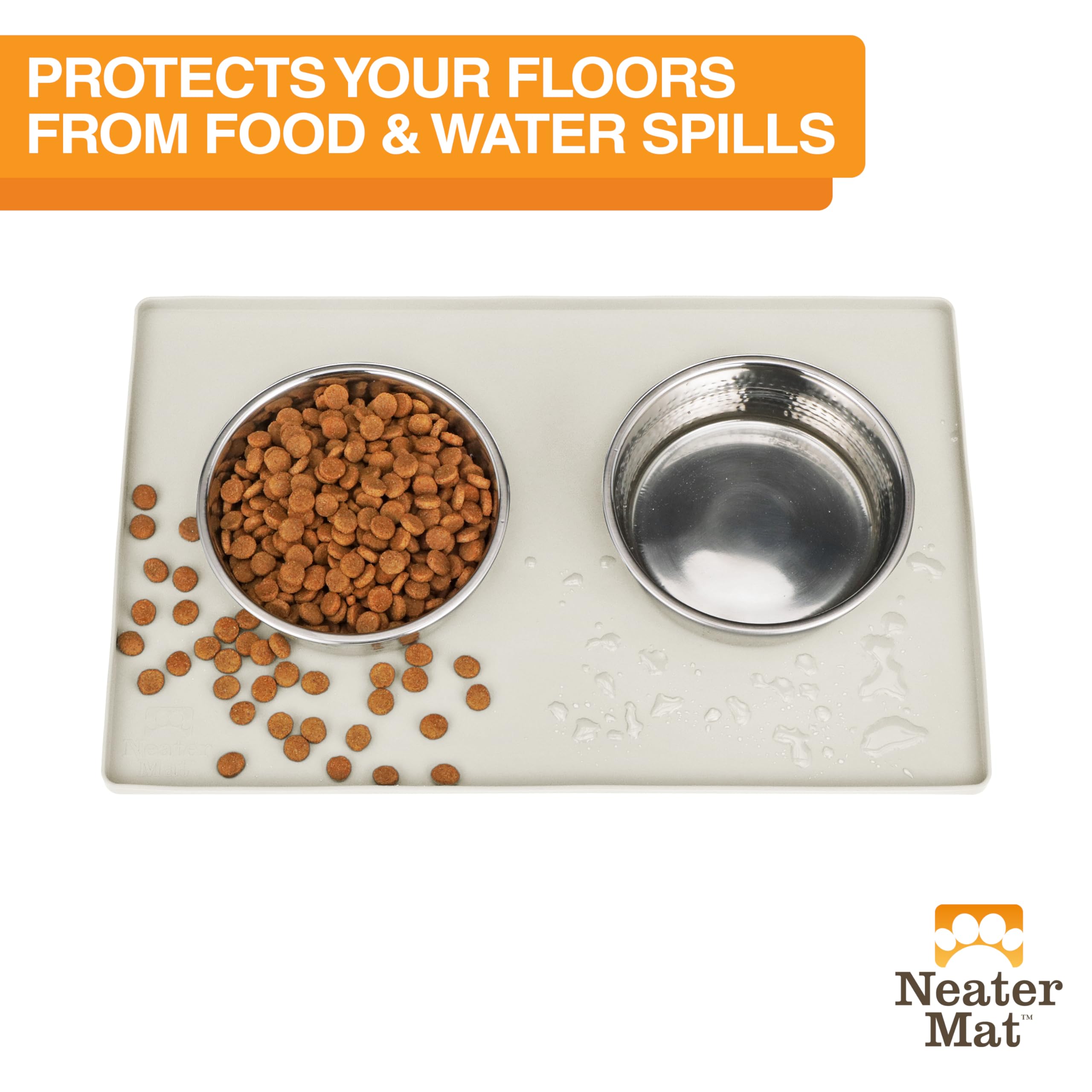 Neater Mat waterproof silicone protects surfaces from messes during meals.