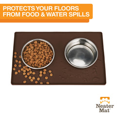 Neater Mat's waterproof silicone shields floors during meals.