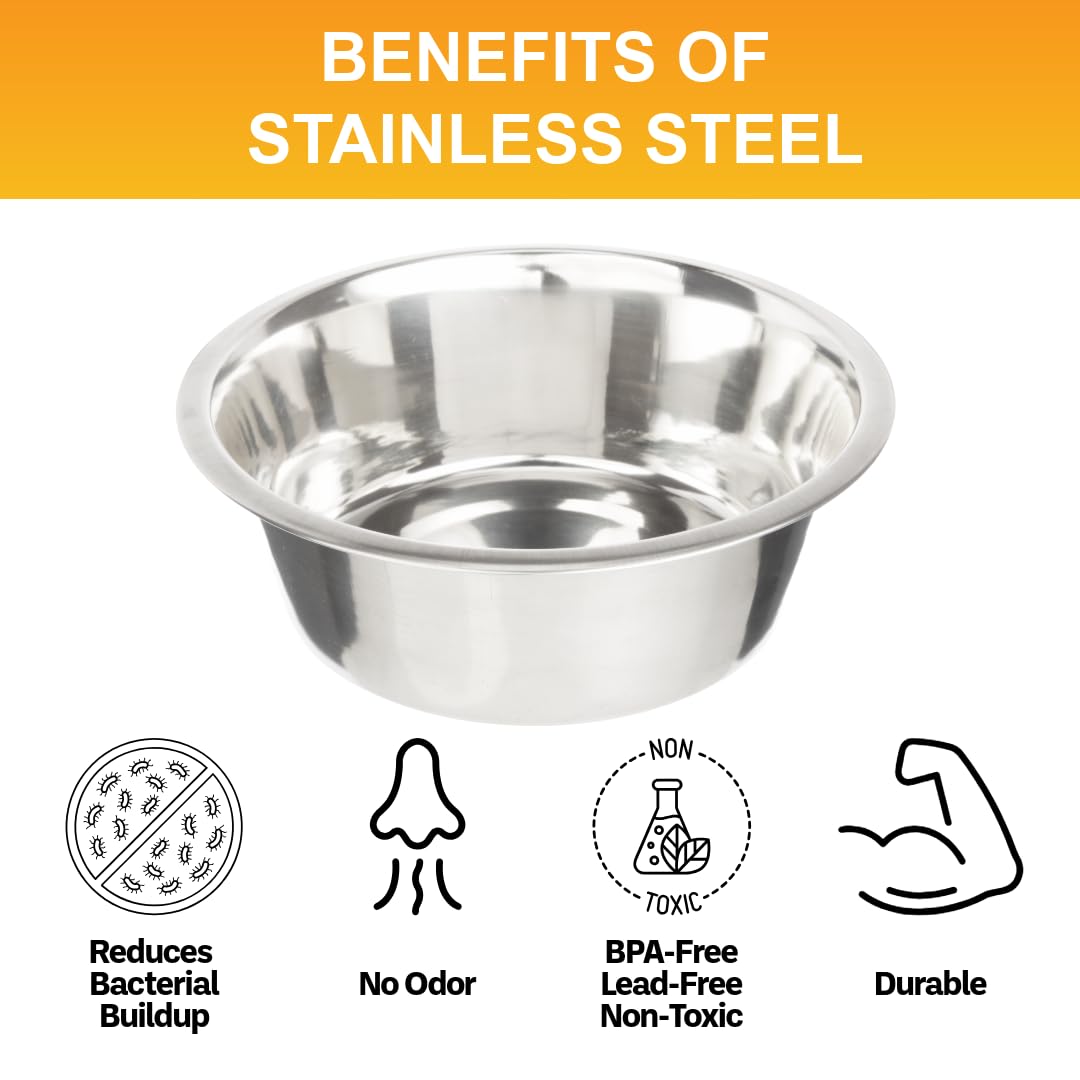 Large dog bowl holds seven cups for big breeds.
