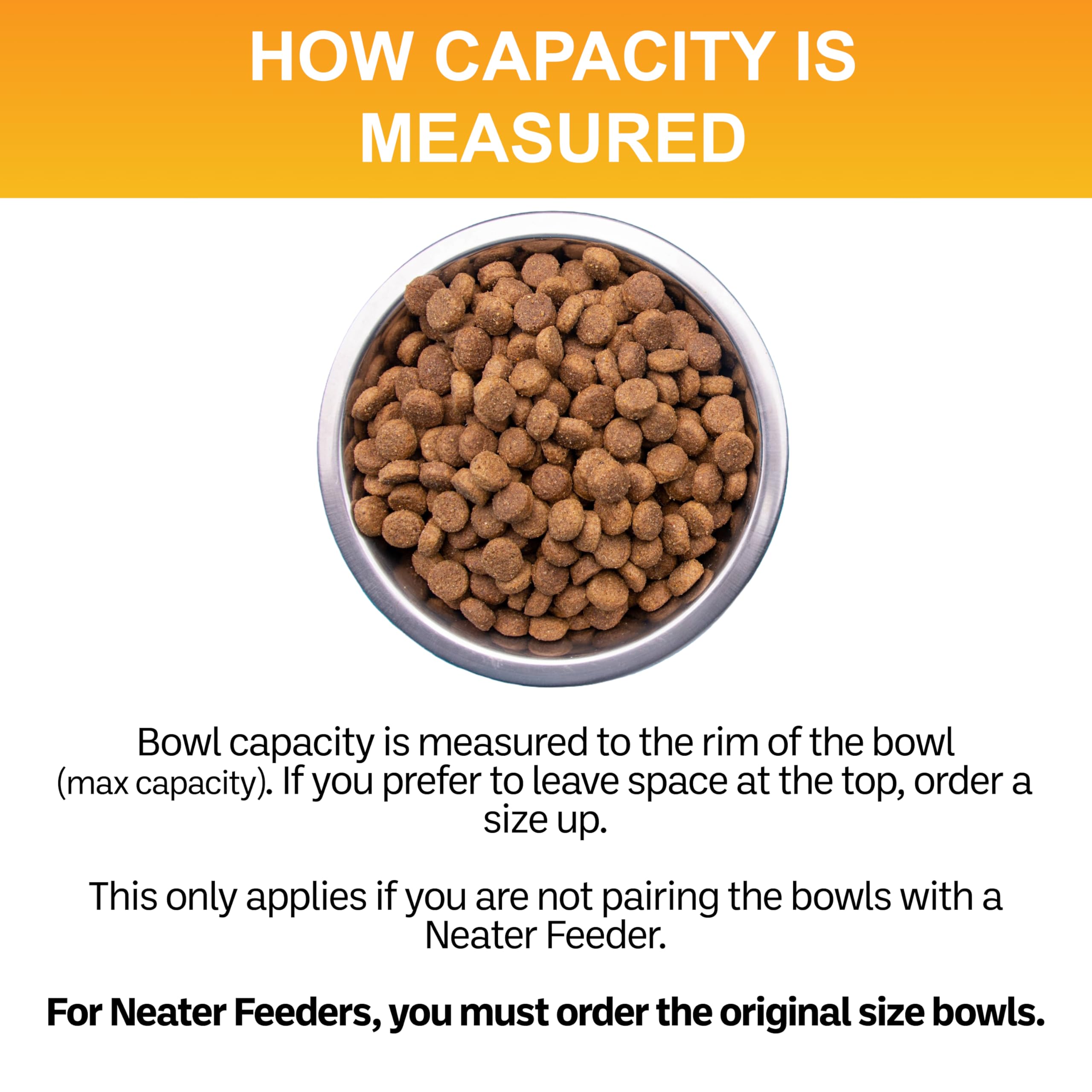 Dent-resistant stainless steel bowls for long-lasting use from Neater Pet Brands.