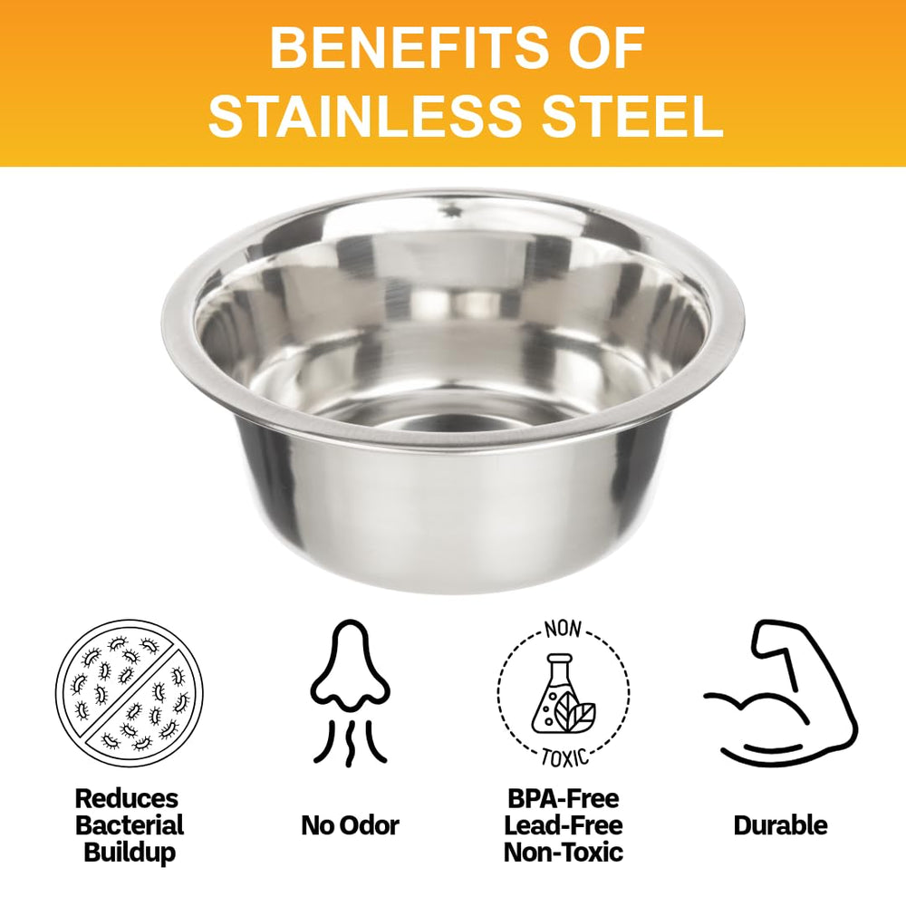 Bowls measure 6.5 inches diameter, suitable for small to medium dogs.