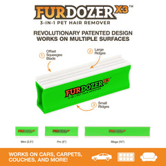 Neater Pet Brands FurDozer with 3 blades edge for car interiors.