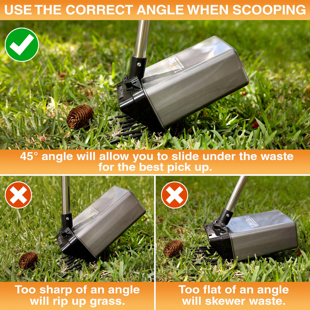 22-inch-pole provides reach and angle control for efficient lifting.