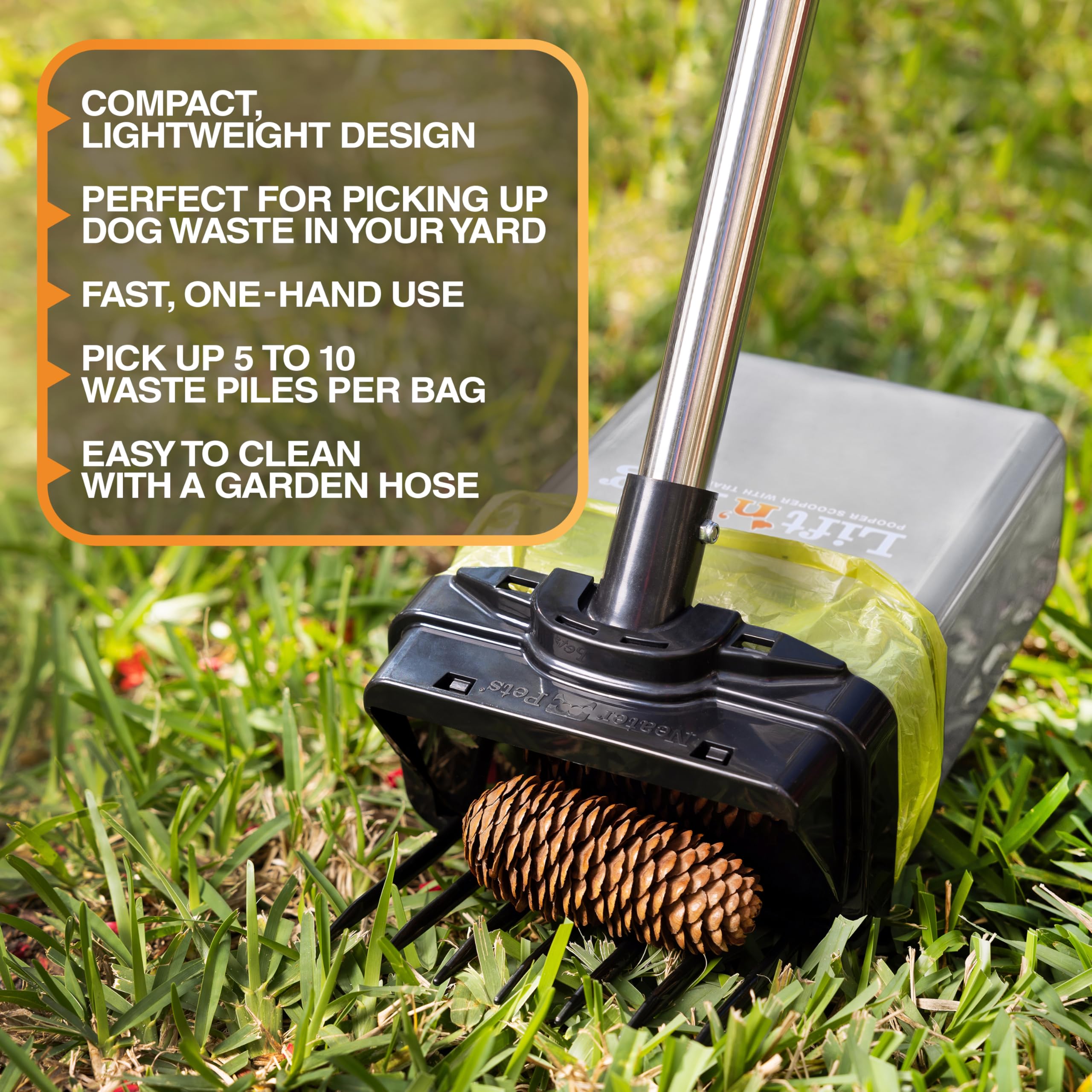 Durable-lightweight plastic frame emphasizes rust-free, easy cleanup for daily use.