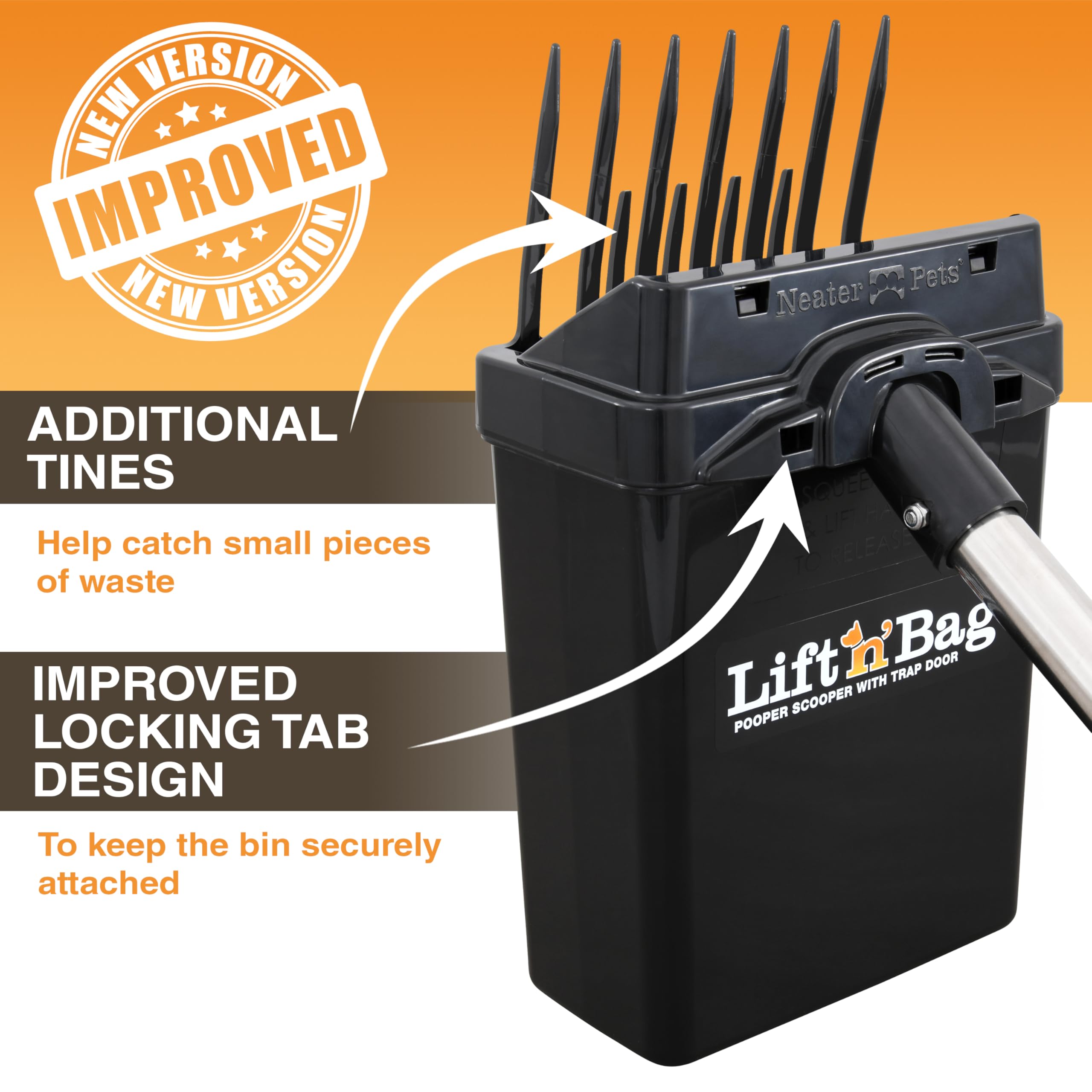 Durable plastic construction of Lift N’ Bag 2.0 resists rust
