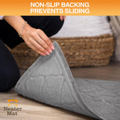 Non-skid backing keeps the mat in place during cat entrances.