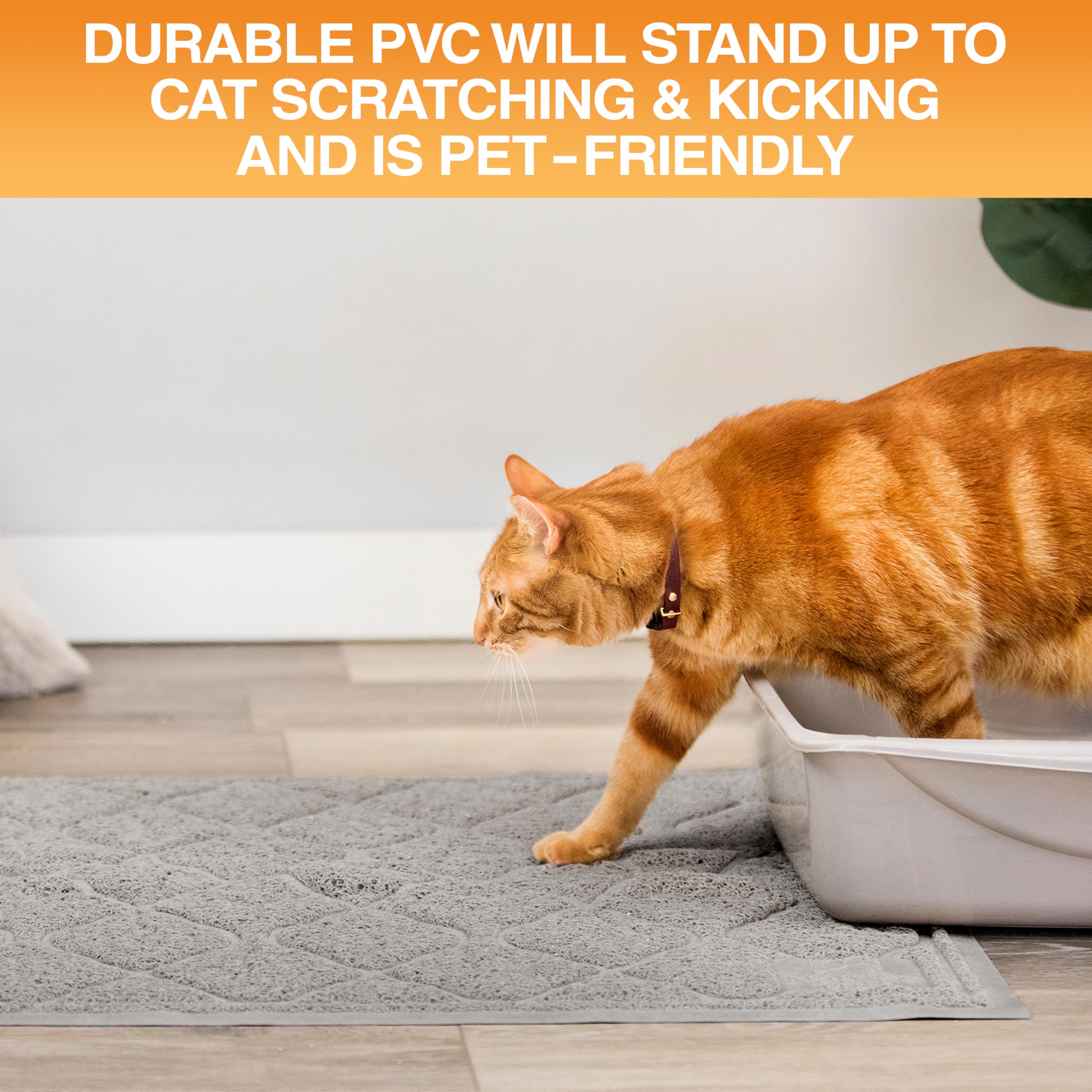 Water-resistant PVC surface resists spills while staying gentle on paws.