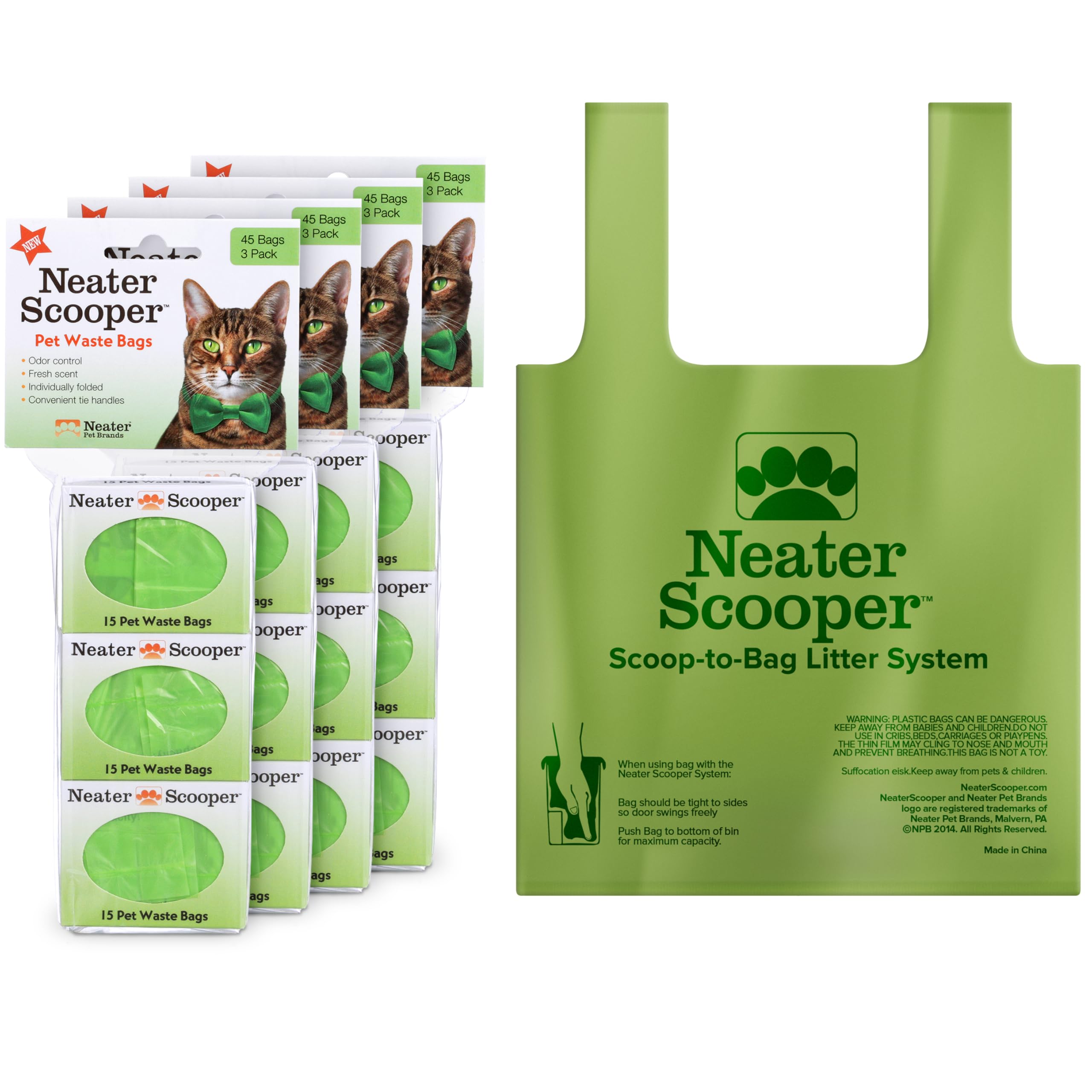 Neater Pet Brands Neater Scooper standard refill bags fit securely for easy cleanup.