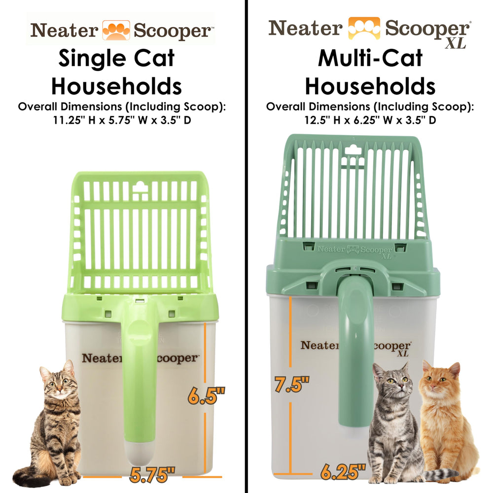 Bin stores the scoop inside for discreet, tidy storage
