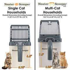 Neater Scooper XL refill bags and dispenser shown for easy bag changes.