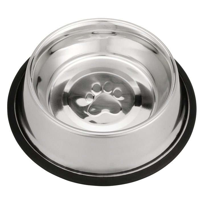 Neater Pet Brands stainless steel no-slip bowl front view highlights stable feeding
