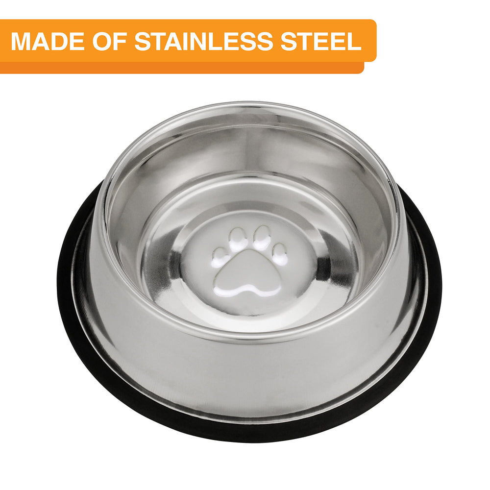 Neater Pet Brands stainless steel bowl with water demonstrates easy cleaning