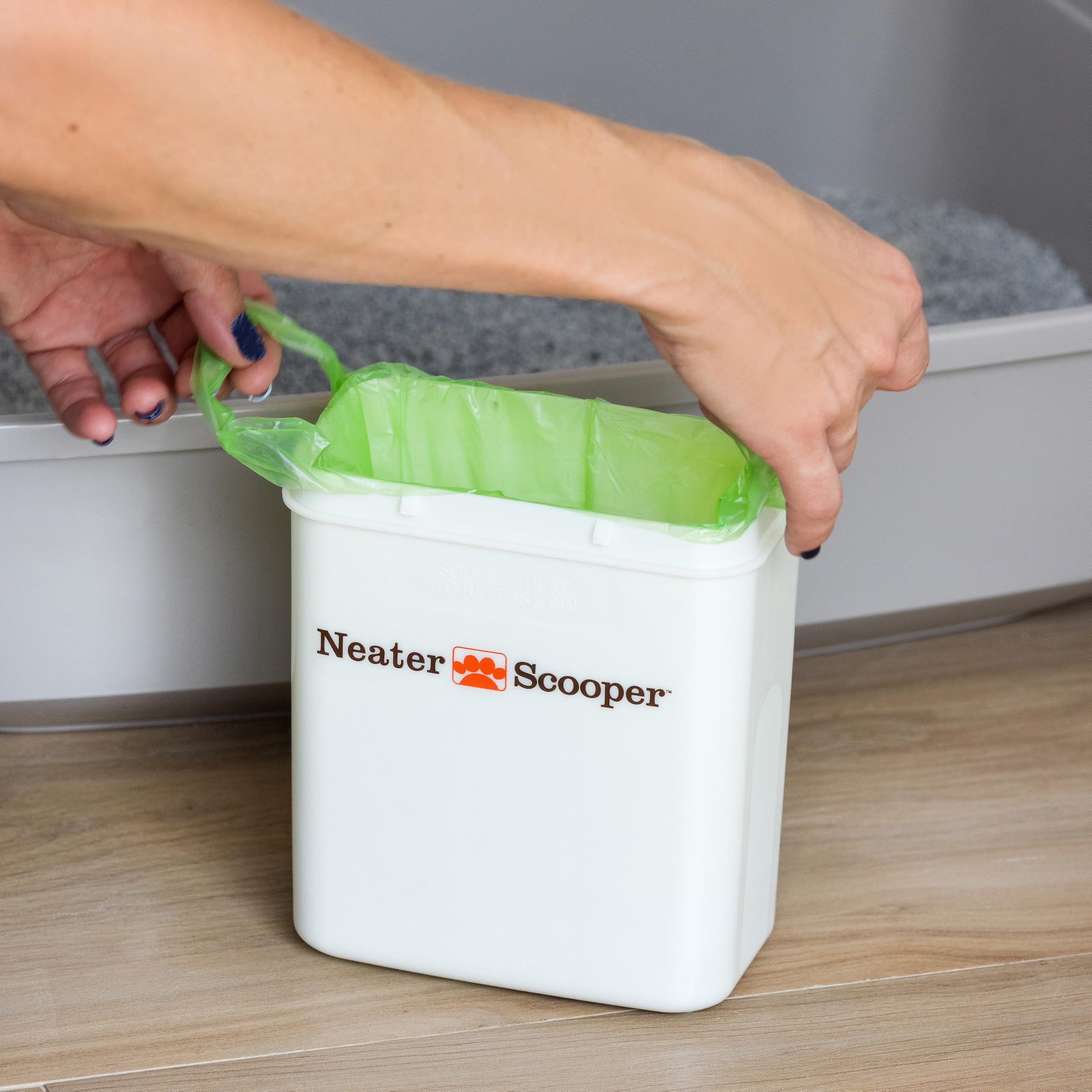 Neater Scooper refill bags with tie handles for tidy disposal.