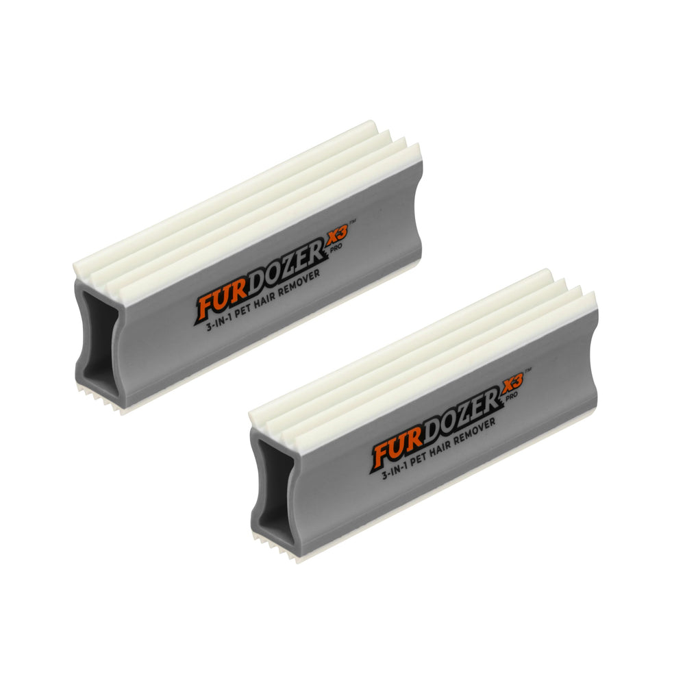 Neater Pet FurDozer 2-Pack Gray for quick, reusable hair removal on carpets and upholstery.