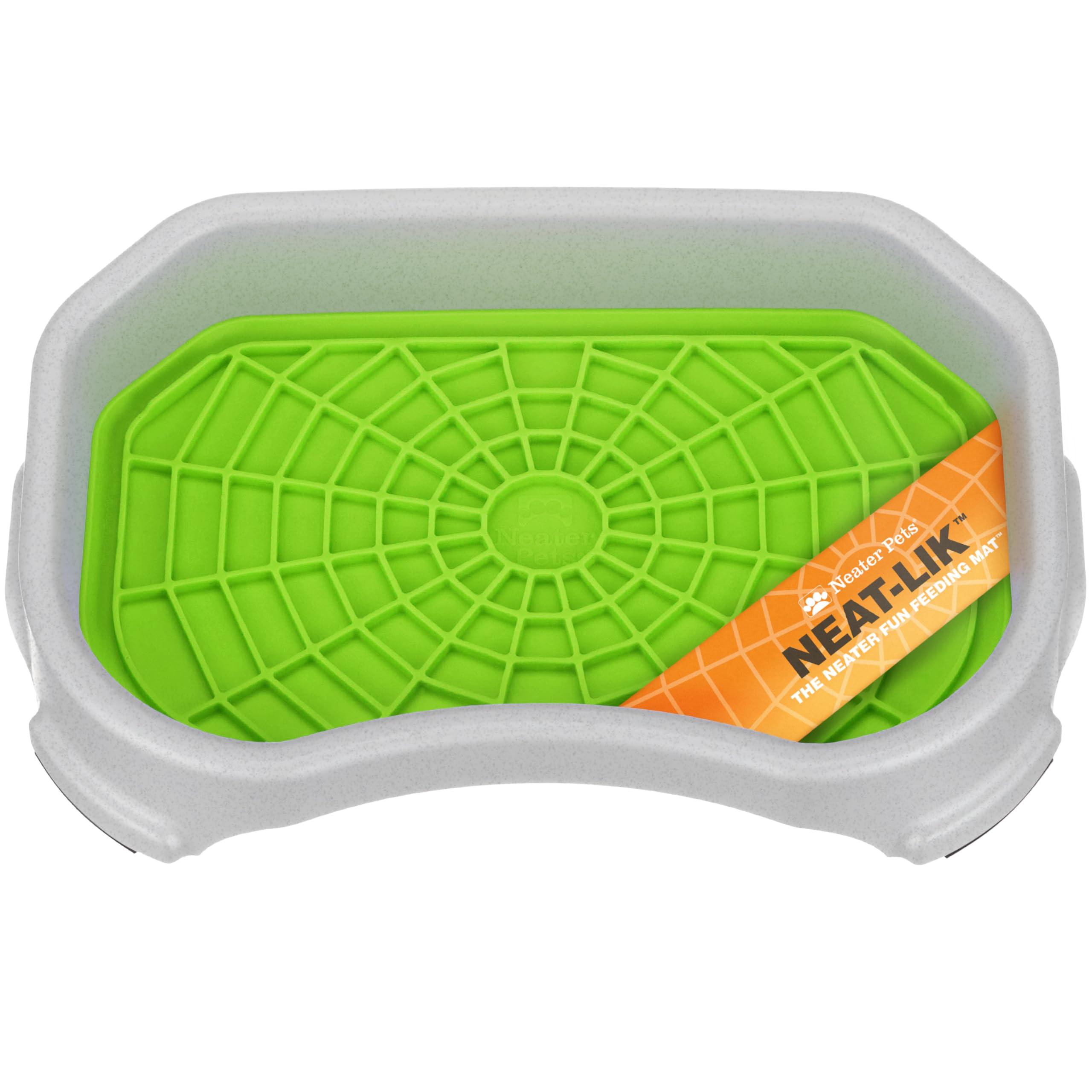 Neater Pets Neat-LIK lick mat with mess-proof tray for calm, focused licking.