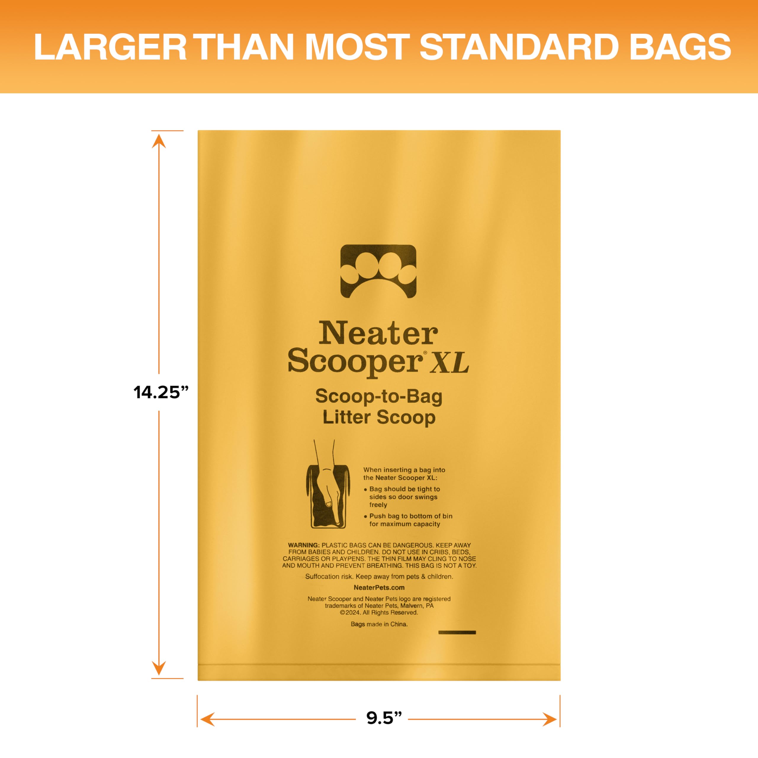 Neater Pets Neater Scooper XL durable bags with lavender scent for odor masking