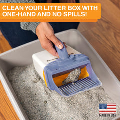 Neater Scooper XL with attached dispenser keeps the litter area tidy