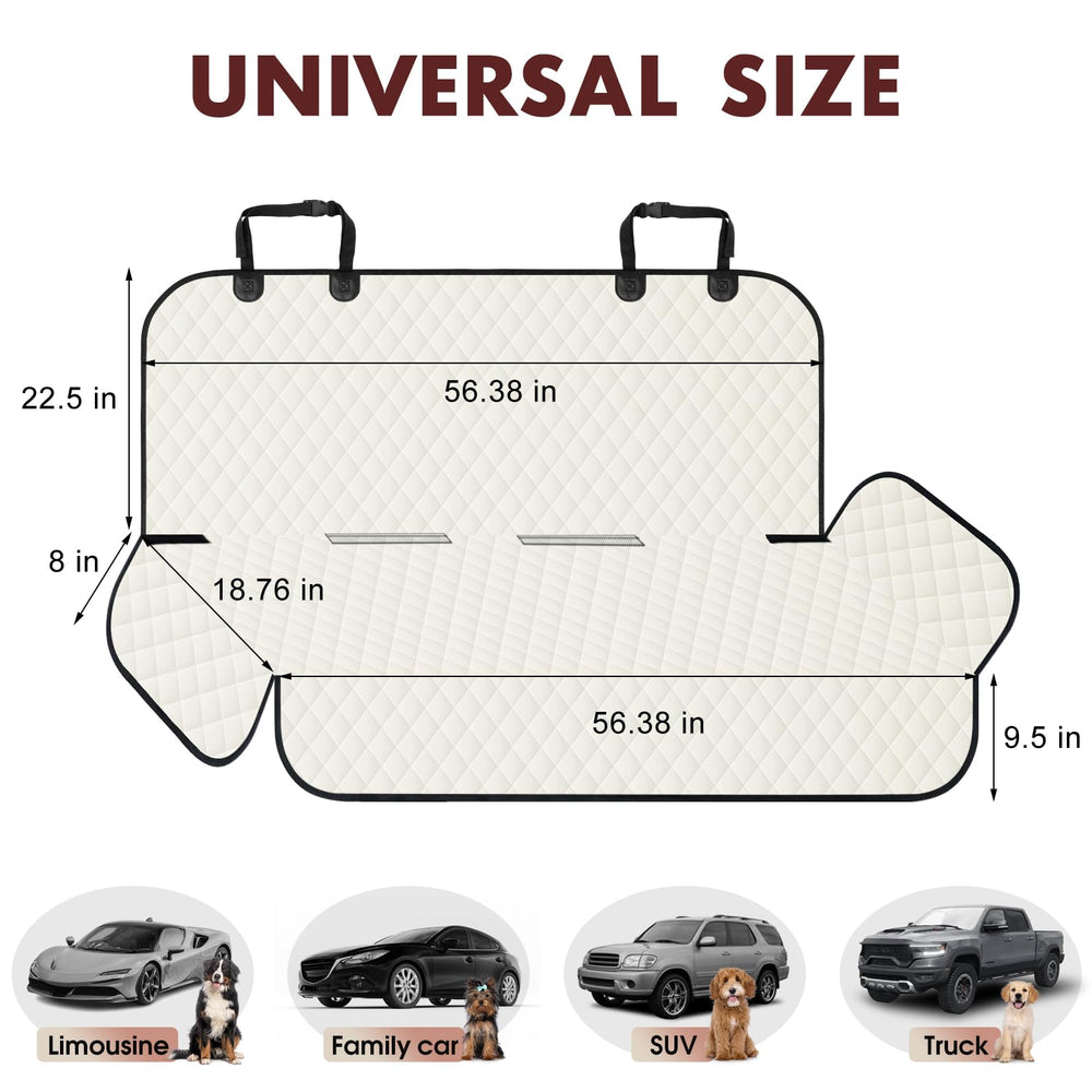 NECKORY backseat cover showing anti-slip anchors for secure fit