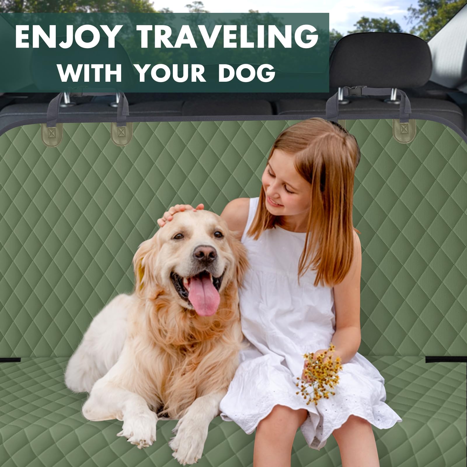 NECKORY backseat cover cleans easily with cloth or vacuum.