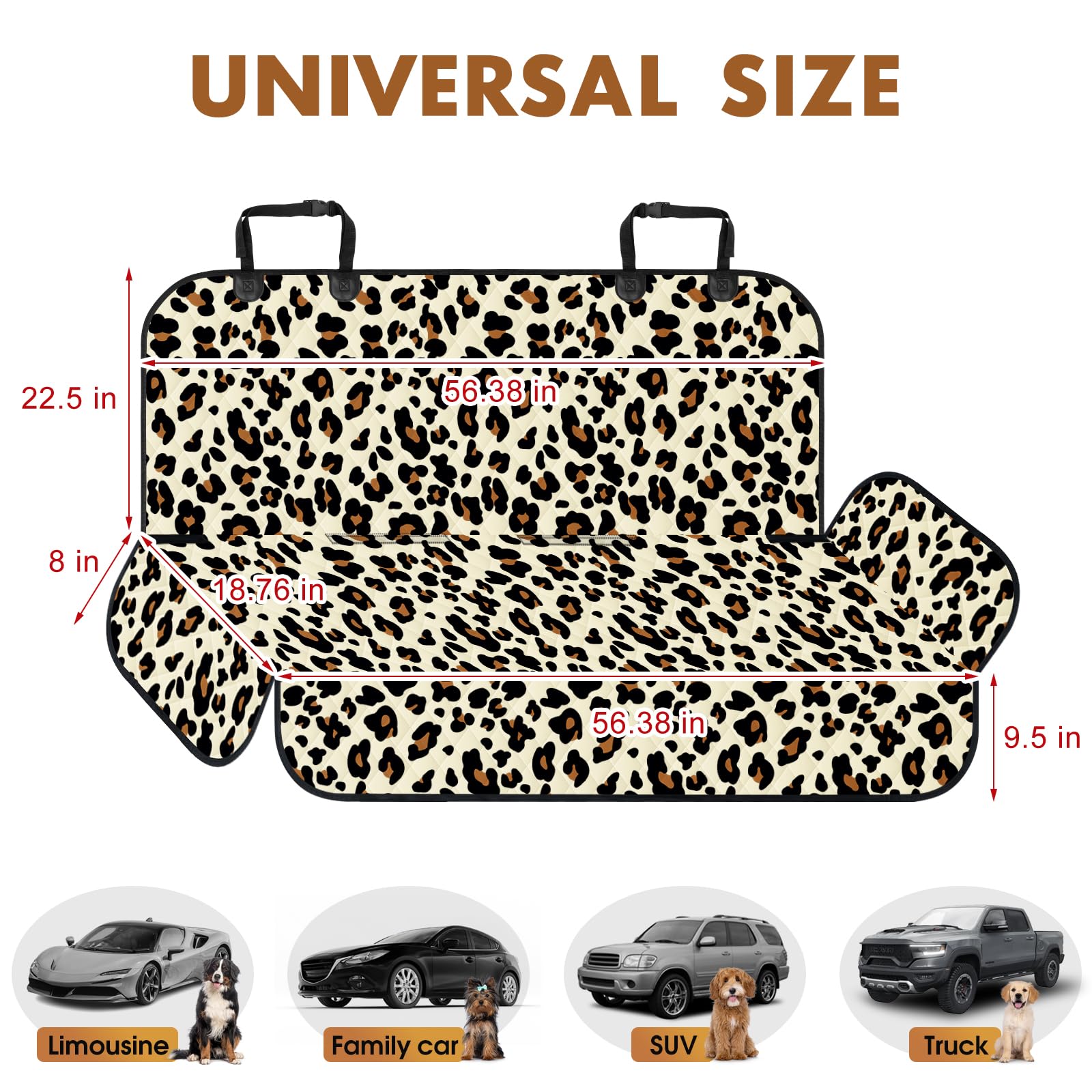 NECKORY backseat cover with non-slip back showcases secure fit on rear seat.