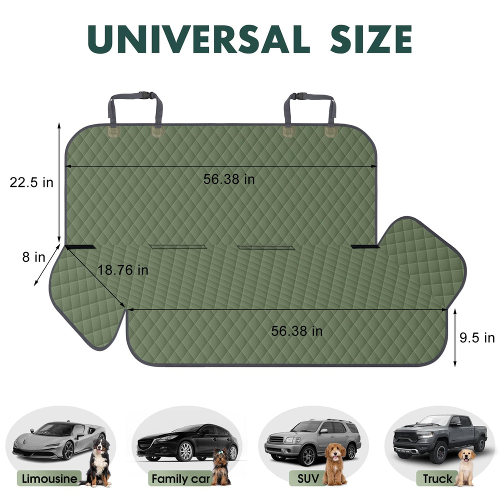 NECKORY backseat cover scratch-resistant fabric protects seats from claws.