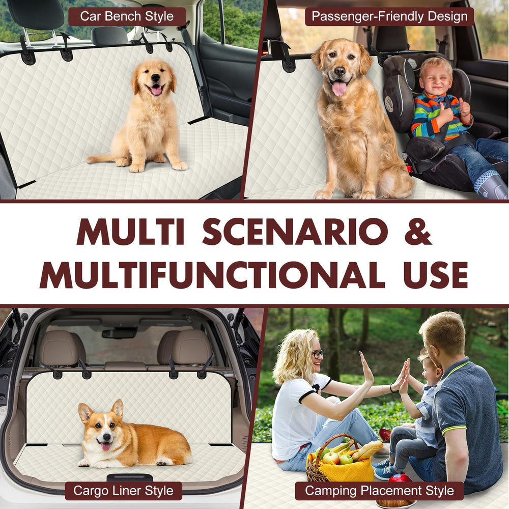 NECKORY beige and black backseat cover complements car interior