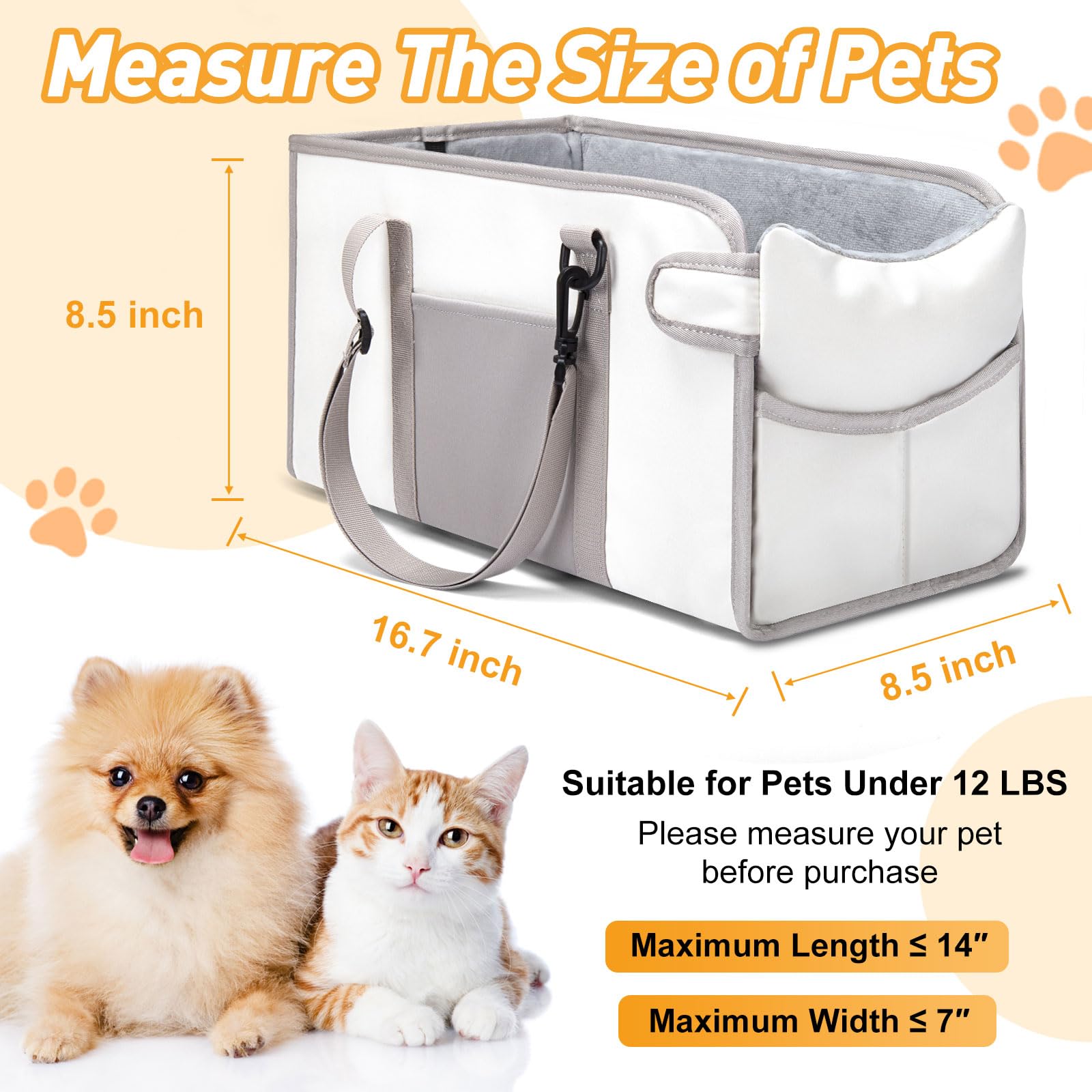 NECKORY center-console-dog-seat with adjustable straps prevents sliding