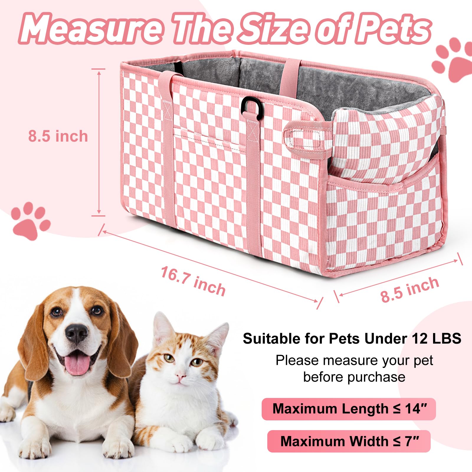 NECKORY Console Dog Seat center-console fit demonstrates secure placement during drives.