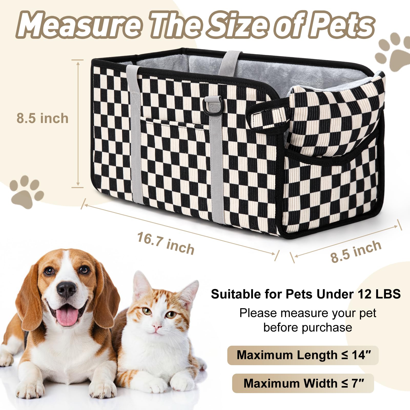 NECKORY dog seat with safety belt attachment to keep pets secure.