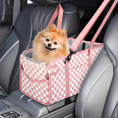 NECKORY Console Dog Seat velvet edge closeup for cozy rides with small dogs.