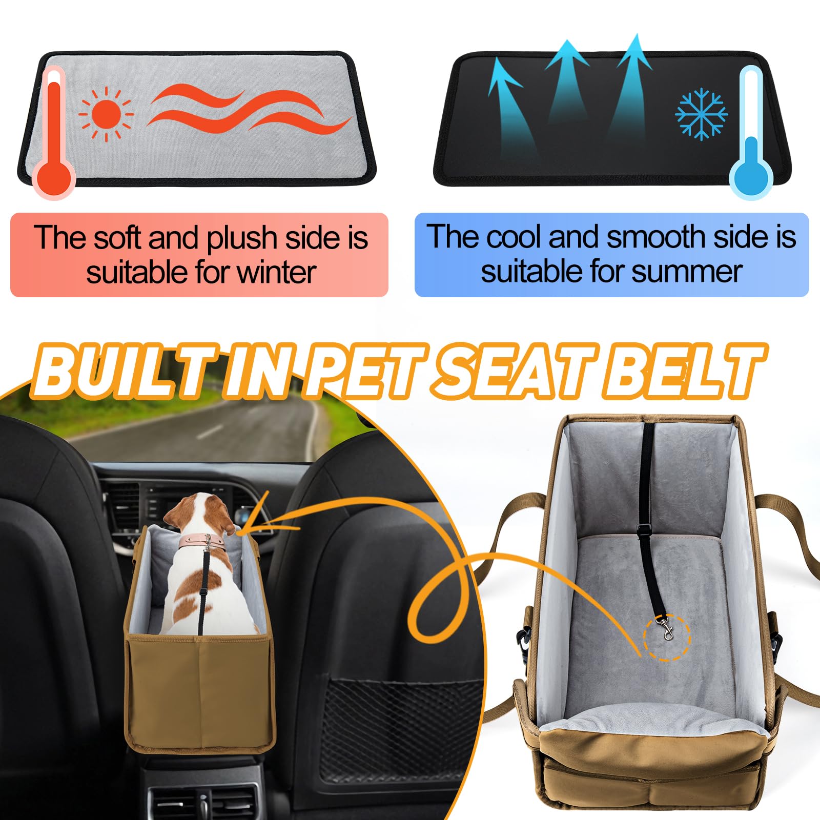 NECKORY dog booster seat offers a wider view and closer contact with you
