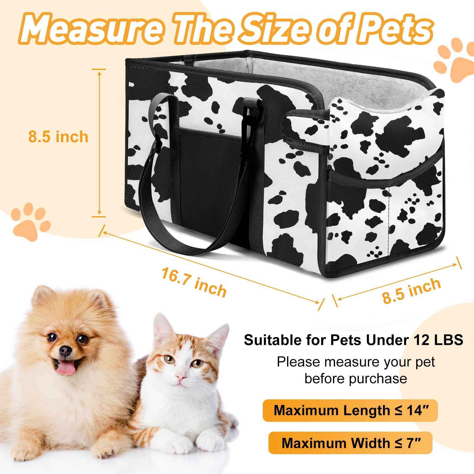 NECKORY dog car seat with adjustable safety leash for controlled journeys